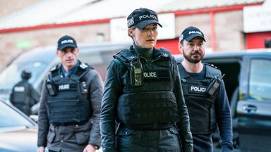 Kelly MacDonald as Jo Davidson and Martin Compston as Steve Arnott in Line Of Duty. Pic: BBC/World Productions/Steffan Hill